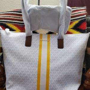 Michael Kors Extra Large Monogram Stripe Tote